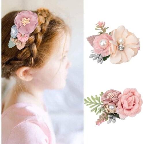 2021 Natural Style Flower Hair Clips Fashion Hair Pins All-match Accessories Cute Hair Clips Pins for Baby Girl Decorative