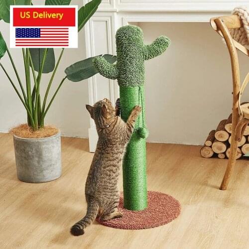 25.6"/34" Cat Condo Pet Scratching Post Cat Tree Home Furniture Pet toys US Fast shipping M/L