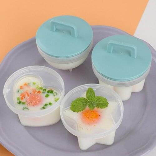 4pcs Creative Egg Boiler Cooker Egg Poacher Mold Cute PP Tools Family Children Breakfast Baking Accessories with Lid