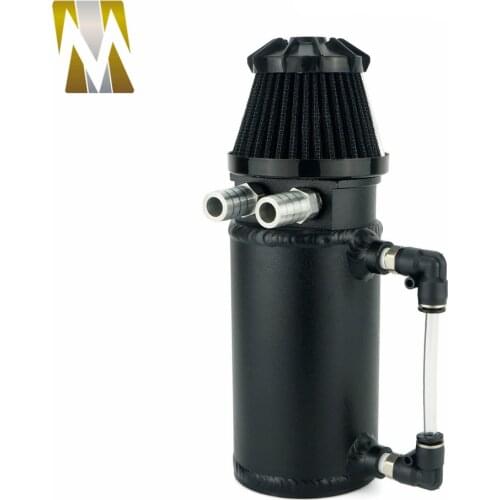 Car Racing Aluminum Oil Reservoir Catch Can Tank Kit Breather Filter Baffled Oil Catch Can Silver Fuel Tanks
