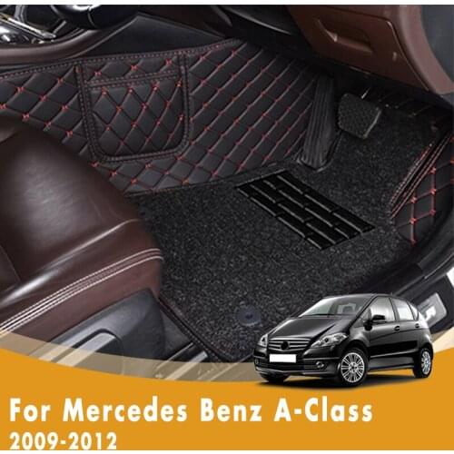RHD Car Floor Mats For Mercedes Benz A-Class 2012 2011 2010 2009 Double Layer Wire Loop Auto Foot Pads Car Accessories Interior