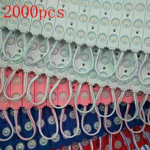 FREE DHL Samsung chip 2000pcs/lot 2835 injection LED Module with 160 degree lens,DC12V 1.2W advertising light 3 years warranty