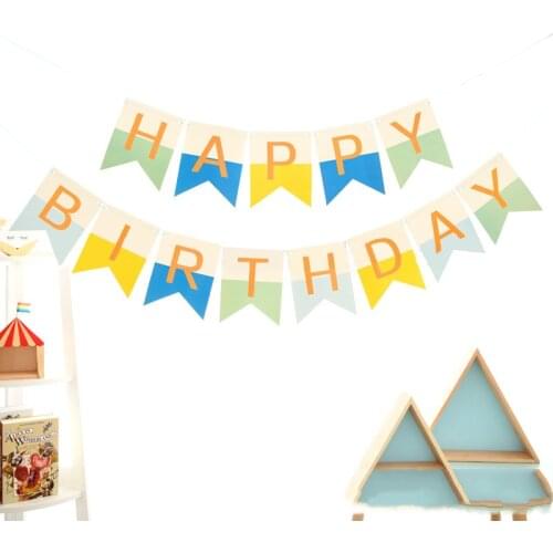 Paper Bunting Garland Banners Flags Happy Birthday Banner Boys Girl Baby Shower Decoration Wedding Birthday Party Supplies Decor