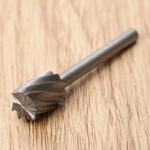 Woodworking 8mm Head Large Cylindrical HSS Rotary Burr File for Milling Engraving Beveling Chamfering Grooving Tool 3.17mm Shank