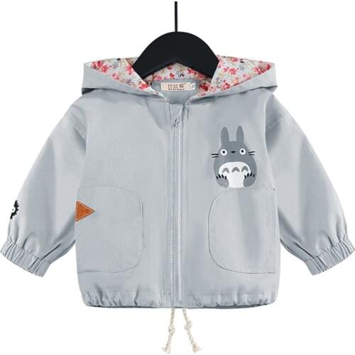 Baby Children Windbreaker Jacket for Boys Girls Clothes Flower Newborn Baby Hooded Outerwear Coat Spring Cartoon Kids Jacket