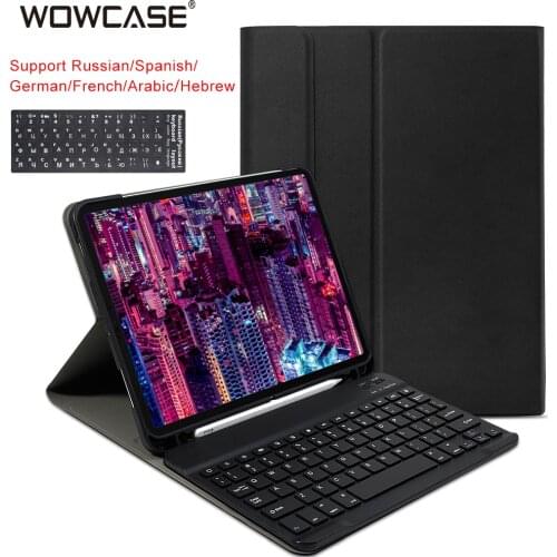 For iPad 11/10.5/9.7 2018/Air 3 2019 Case Keyboard Detachable Pencil Holder Wireless Charging Attach Support For iPad 2018 Cases