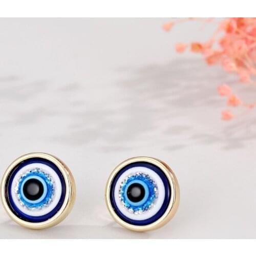 European and American Turkey Devils Eye Stud Earrings Retro Oil Drop Eye Round Earrings Personality All-match Earrings