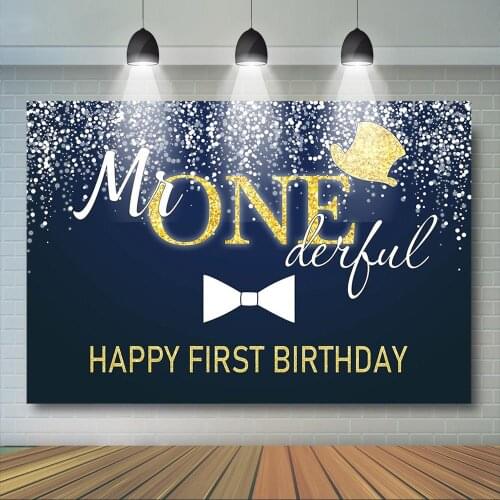 Mr ONEderful Photography Backdrop Boy 1st Birthday Party Decor Prince Happy First Birthday Background for Video Shoot Studio Pro