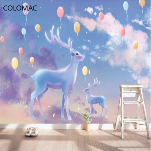 Colomac Custom 3D Nordic Personality Elk Wallpaper Seamless Wall Covering Living Room Decor Mural Decor for Walls Drop Shopping