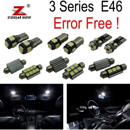 15pcs LED lamp interior dome map light kit for BMW E46 Sedan Coupe 318i 325i 328i 330i M3 (1999-2005)