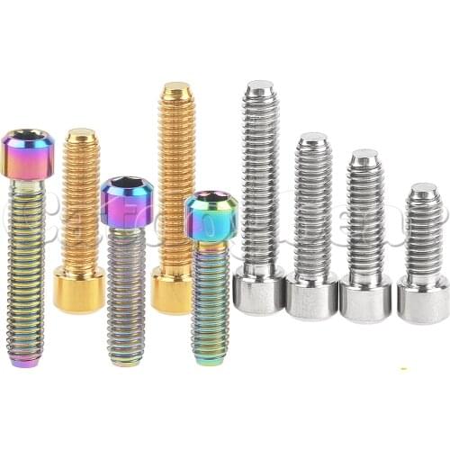 Catdogbear M4 Titanium Column Head Bolt Hexagonal Titanium Screws Fasteners for Bicycle 10mm 13.5mm 15mm 20mm 25mm