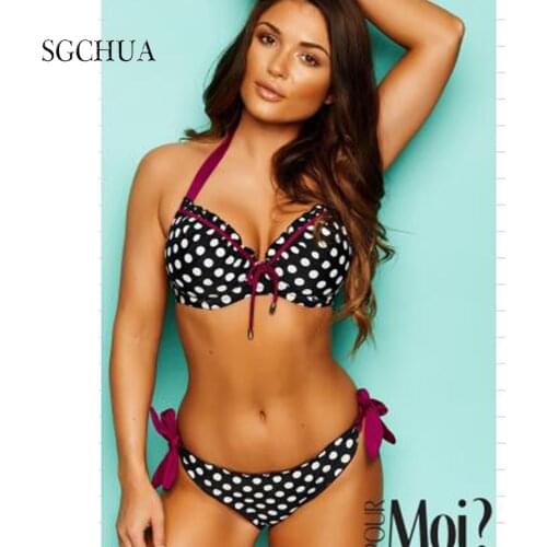 Swimwear Women 2021 Polka Dot Bikini Adjustable Side Ties BrazilianThong Swimsuit Classic Cut Biquini Swim Push Up Swimsuit