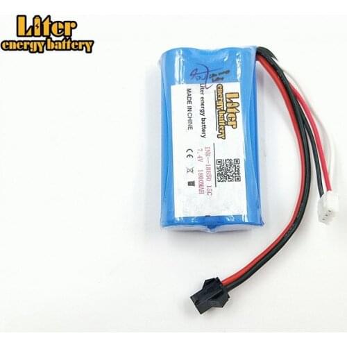 18650 Li-ion Battery 1800mAh 7.4v 1 2 3 pcs Lipo battery For Udi U12A Syma S033g Q1 Tianke H100 15C SM Plug
