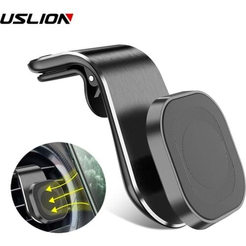 USLION 360 Metal Magnetic Universal Car Holder Mount Magnetic Auto Air Vent Mobile Phone Stand For iPhone 12 Xiaomi Redmi Note 8