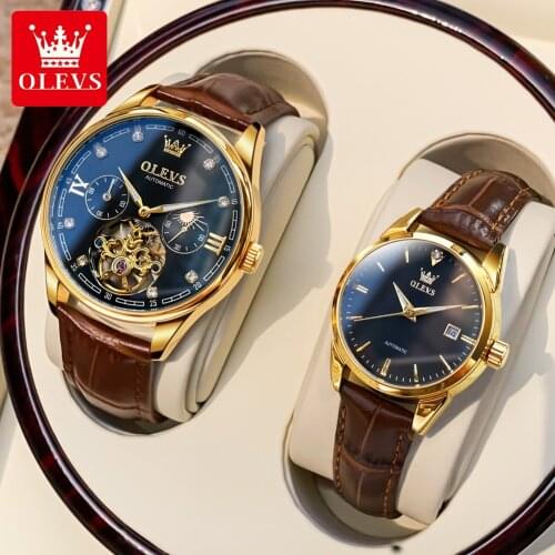OLEVS Couple Watch 2021 Mens Watch Top Brand Luxury Mechanical Watch Clock Ladies Formal Wear Fashion Casual Couple Watch 3061
