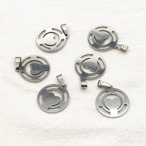 New arrival! 25x17mm 100pcs Stainless Steel Round Charm for Handmade Necklace bracelet DIY Parts Jewelry Findings & Components