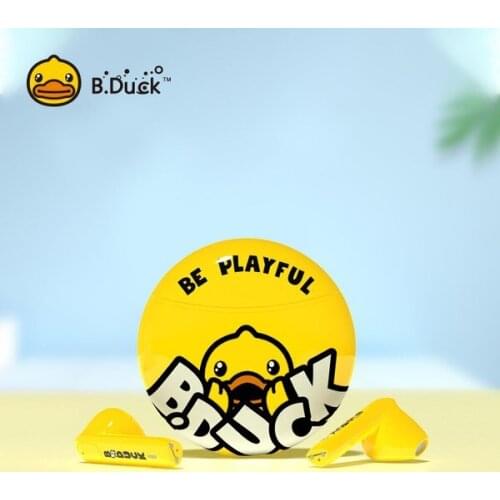 New B.Duck True wireless Bluetooth 5.0 headphones K5 Yellow duck TWS stereo sport earphone earbuds with Charging storehouse