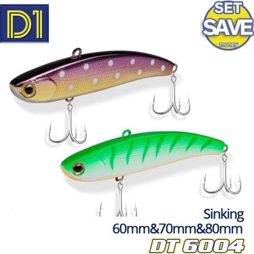 D1 VIB for pike bass trout carp fishing 80mm 70mm 60mm Wobbler Artificial Sinking Lure 3pcs DT6004 Fishing Accessories baits