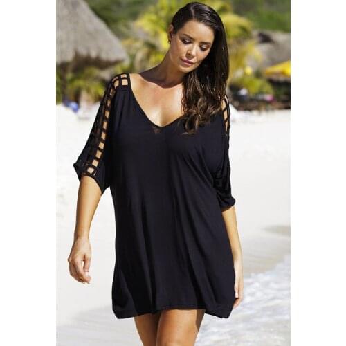 Plus Size Women Sexy Beach Cover-Ups Dress Vestidos Bathing Suit Crochet Bikini Swimwear Cover Up Beach Dress