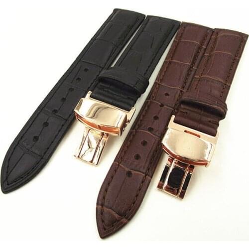 Rose gold buckle High quality wholesale10PCS/lot 20mm genuine leather watch band watch strap watch parts waterproof leather new