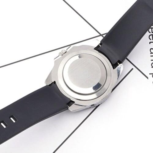 20mm 21mm Arc Mouth Rubber Diving Watch Band Strap for Submariner Daytona Series Replace Chain Watch Accessorie Watch Bracelet