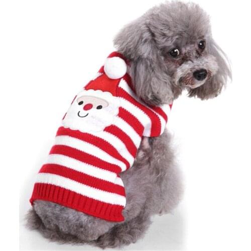 2020 Teddy VIP Puppy Sweater New Year Christmas Pet Clothes Elk Stripe Pet Sweater Reindeer
