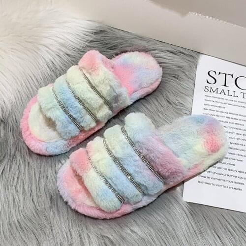Designer Fur Slippers Women Casual Home Fur Slides for Women Slides Summer Casual Sandals Indoor Flip Flops Fashion Shoes Women