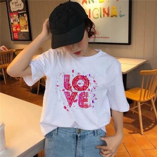 Women summer clothing Harajuku Vintage T Shirts Women Ullzang 90s Graphic T-shirts Joker Korean Style Tshirt Top Tees Female