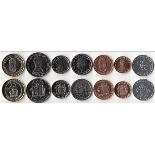 1 Set 7 Pieces America Jamaica Coins New Original Coin Unc Commemorative Edition 100% Real
