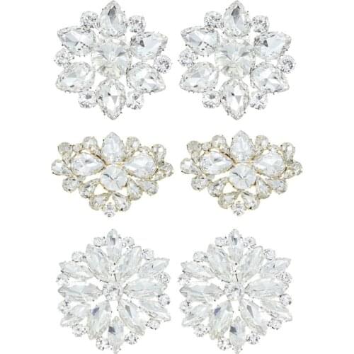 1Pair Luxury Crystal Shoe Clips Removable Rinestone Shoes Charms Buckles Shiny Wedding Bridal Decoration Accessory