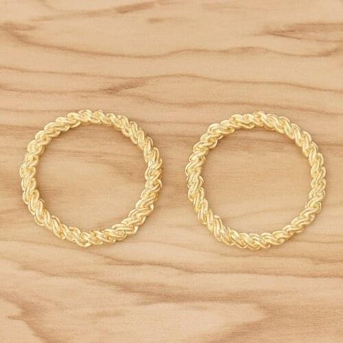 10 Pieces Gold Tone Large Open Hollow Round Winding Charms Pendants for DIY Earrings Jewellery Making Accessories 37mm