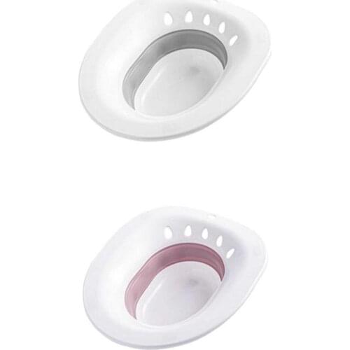 2Pcs Folding Sitz Bath Tubs on The Toilet for Elderly Women Patients Relief