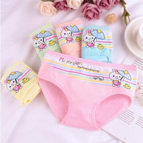 4 Pcs/lot Children Panties Cotton Underwear Kids Baby Girls Briefs Fashion Sweet Underpants Comfortable Triangle Panties