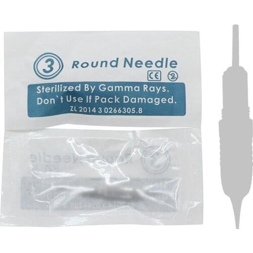 50 pcs Prong Super Sharp Permanent Makeup Needles Disposable Sterilized For Cosmetic Tattoo Lip Eyebrow Eyeliner 2 3 5 7 RL