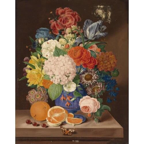 54-69-Needlework Craft Home decor French DMC Quality Counted Cross Stitch Kit Set DIY Oil painting 14 ct Flowers in vase