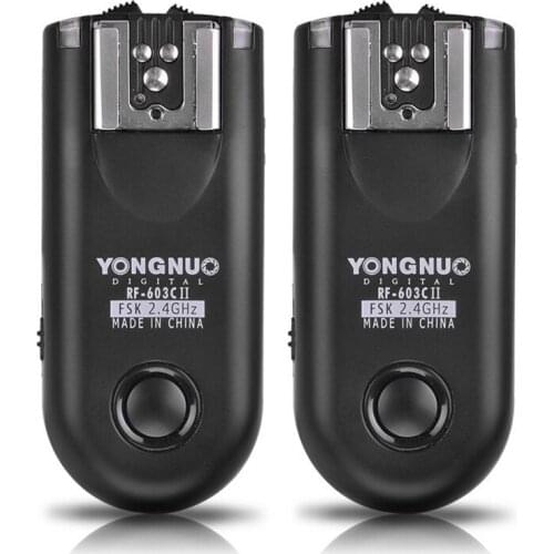 YONGNUO RF603II Wireless Flash Trigger 2 Transceivers For Nikon D700 D300 D3100 D600 D610 Canon 5D Mark II III 6D 500D