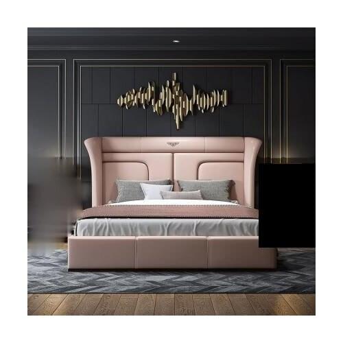 Italian light luxury minimalist double bed