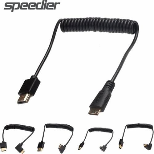 Mini HDMI-Compatible -HDMI Cable,Compatible -Mini HDMI Cable, Ultra-Thin MiniHDMI Male Coiled Cable Support 4K Ultra HD 1080p 3D