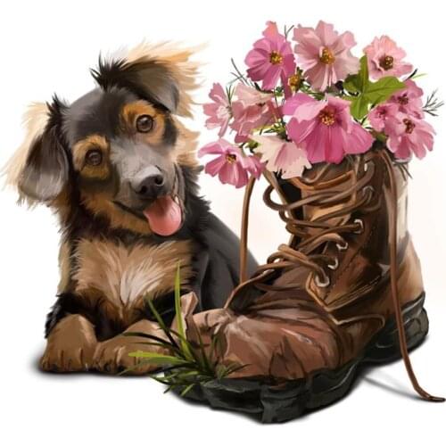 Animal full diamond painting dog flower embroidery mosaic sticker diamond dotz rhinestone picture puzzle toy drawing wall decor