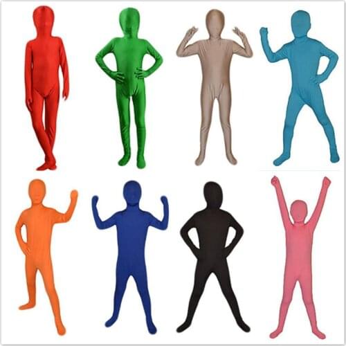 Original Kids Full Bodysuits Lycra Zentai Sports Dance Wear Children Boys Girls Gymnastics Bodysuits Jumpsuit Halloween Costumes
