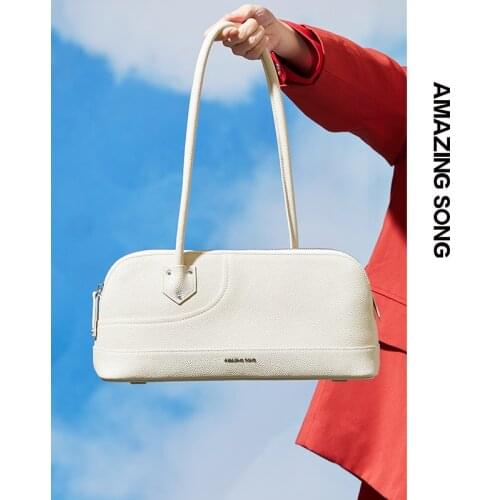 Amazing Song shell leather bag 2021 new trendy handbag female atmosphere single shoulder messenger niche package