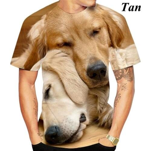 Summer Fashion Short-sleeved Cute Dog 3D Printed T-shirt Golden Retriever Fashion Casual Man T-shirt Shirt