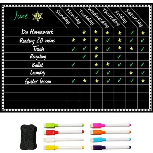 Free 8 Pen Magnetic Whiteboard Dry Erase Calendar Board Monthly Refrigerator Calendar Fridge Magnetic Whiteboard Chalkboard