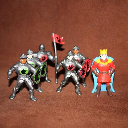 Medieval Castle Miniature Ornaments Ancient Roman Warrior King Magician Guard Soldier Knight Action Figure Figurine Model Toys