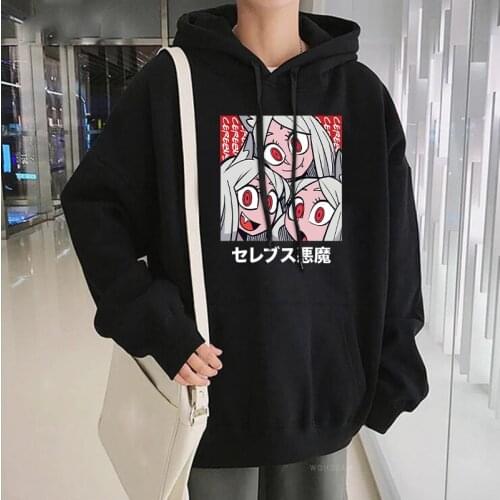 Fashion Game Helltaker Underworld Hell Demongirl Demon Girls Hoodies Kawaii Cartoon Clothes Long Sleeve Oversize Male Sweatshirt