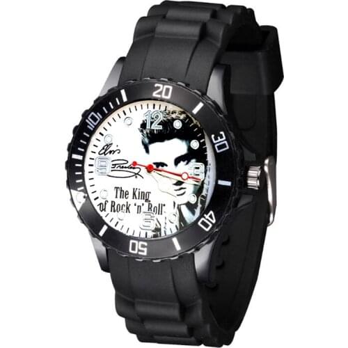 Fashion Cartoon Elvis style Womens Childrens Watches Kids Student boys girls Quartz Silicone strap Wrist Watch JE12