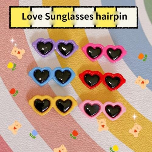 Fashion Heart Sunglasses Cat Hairpins Pet Dog Bows Hair Clips for Puppy Dogs Teddy Pet Hair Decor Puppy Accessories