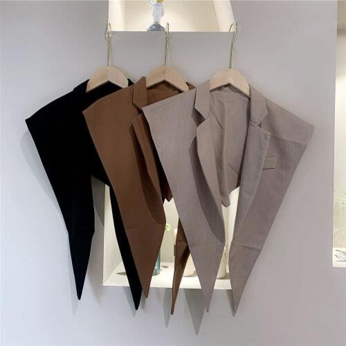 Linbaiway Fake Collar Shaws for Women Shirt Detachable Collars Business Solid Suits Triangle False Collar Shawls Nep Kraagie