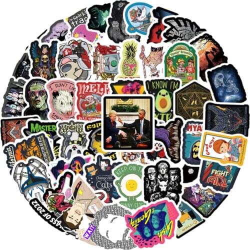 51pcs Funny Hip Hop Graffiti Scrapbooking Stickers for Helmet Laptop Car Luggage Bike Motorcycle Adesivos Sticker