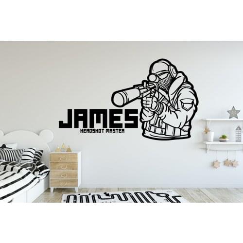 Game Character Wall Stickers Gunfight Game Custom Name Wall Stickers Home Furnishing Teens Room Fashion Decoration Stickers yx02